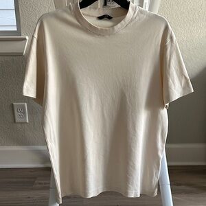 Massimo Dutti Cream Short Sleeve Tee